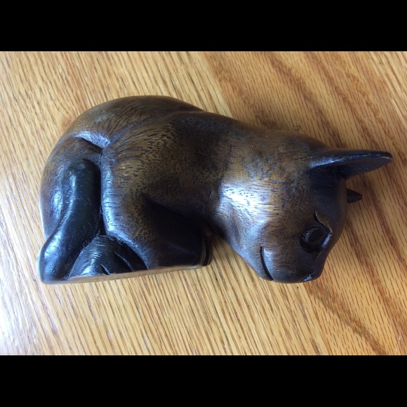 Vintage Hand-Carved Wooden Shelf Cat🐱 - Picture 5 of 16